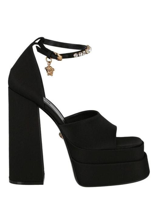 Versace Black Medusa Aevitas Platform Sandals