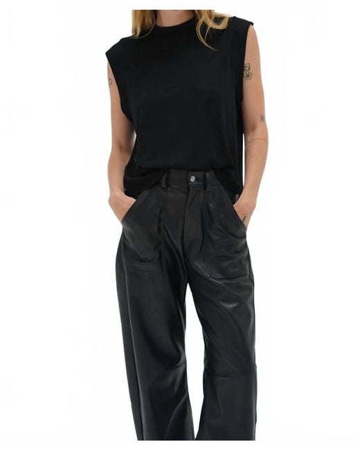 Callaghan Black Oren Ribbed Top