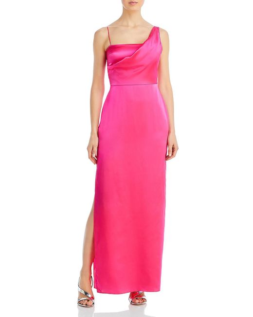 Aqua Pink Tesoro Silk Long Evening Dress