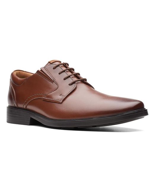 Clarks Brown Lite Leather Pointed Toe Dress Shoes for men