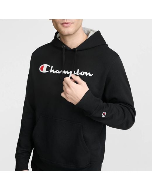 Champion Black Super Fleece Hoodie With Face Mask for men