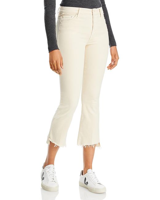 Mother White Mid Rise Ankle Cropped Jeans