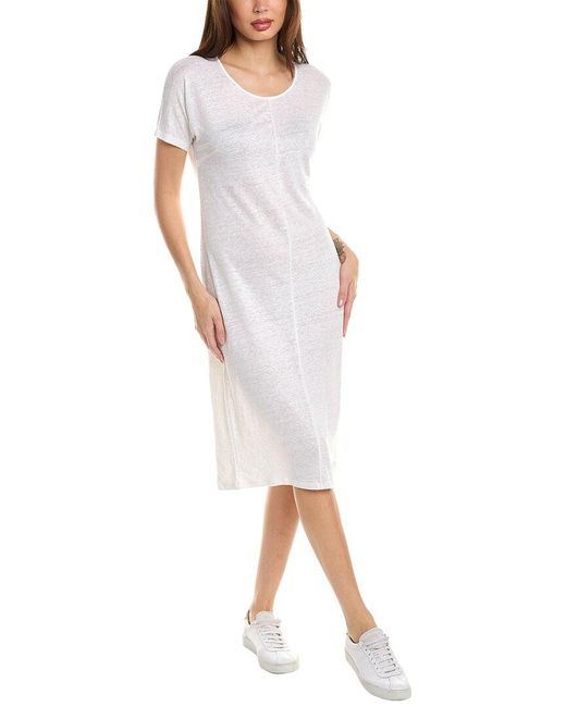Majestic Filatures White Linen-blend T-shirt Dress
