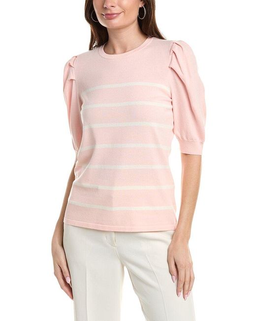 Anne Klein Pink Puff Sleeve Sweater