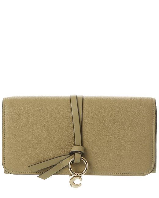 Chloé Natural Alphabet Leather Continental Wallet