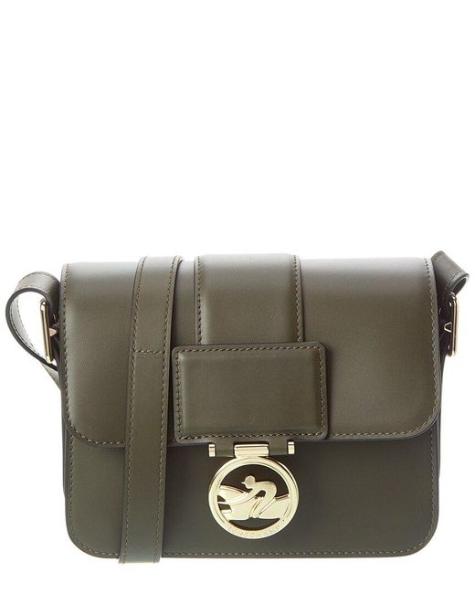 Longchamp Gray Box-trot Leather Shoulder Bag