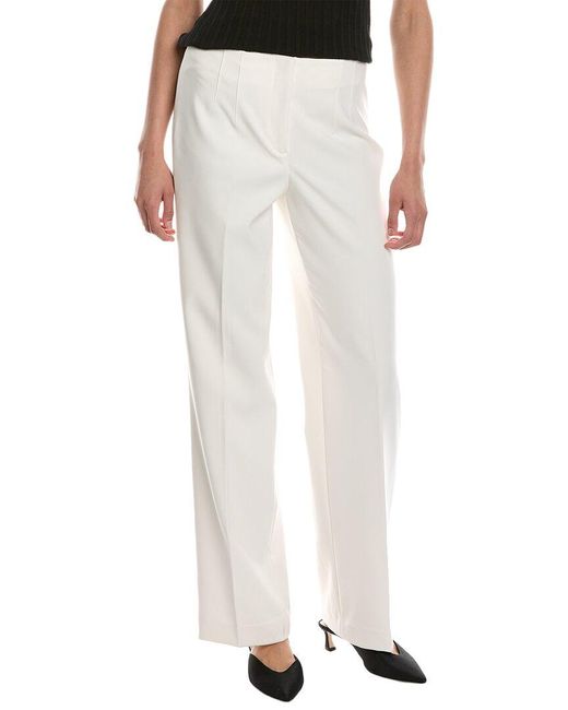 Anne Klein White Fly Front Hollywood Waist Pant