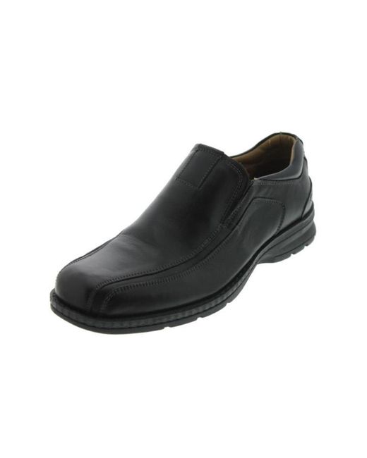 Dockers Black Agent Leather Square Toe Loafers for men