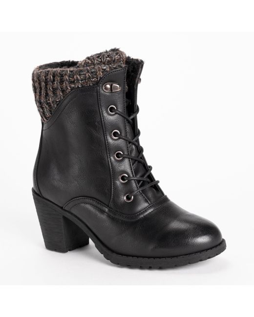 Lukees by Muk Luks Lacy Lori Boots in Black | Lyst