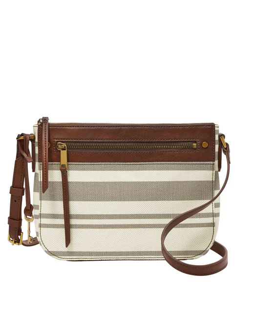 Fossil Farrah Jute And Cotton Crossbody in Natural Lyst