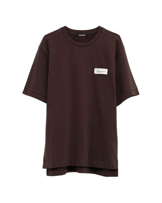 Jacquemus Black Dark Script Patch T-Shirt for men