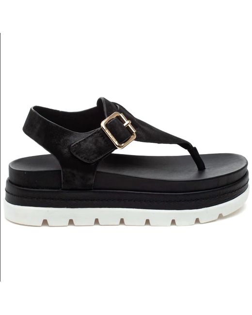 J/Slides Becky Platform Sandal in Black | Lyst