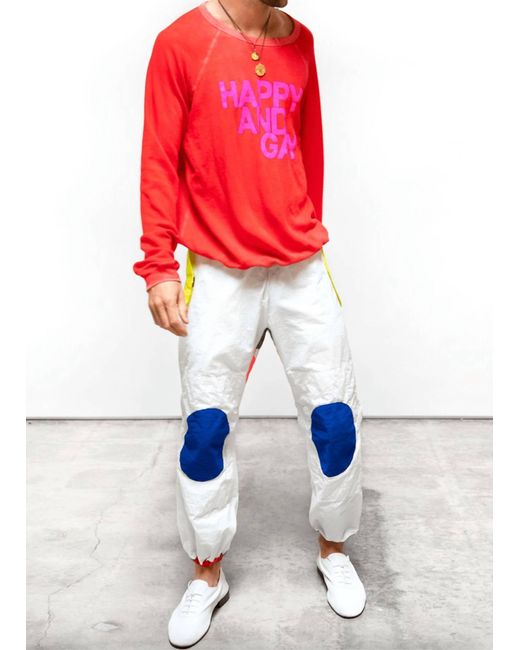 Freecity Happy And Gay Raglan Sweatshirt In Hot Red Rabbit for men