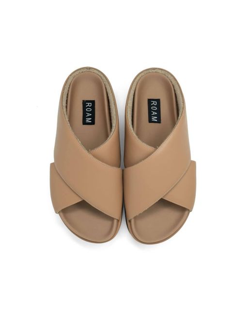 Roam Brown Cross Stack Platform Sandal