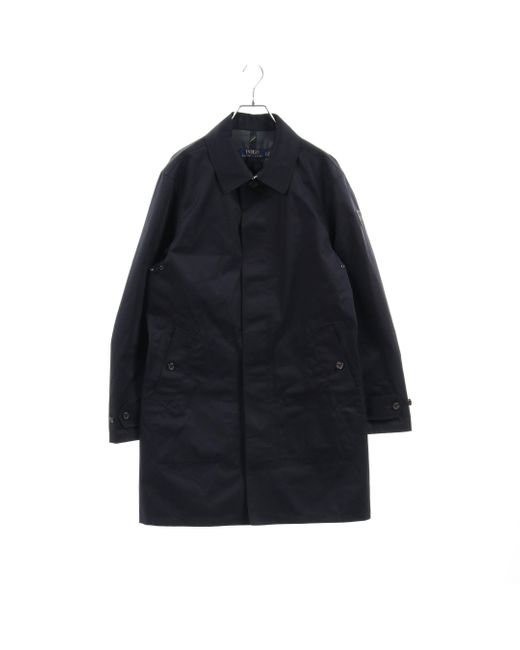 Ralph Lauren Blue Twill Walking Coat Convertible Collar Coat Dark Navy