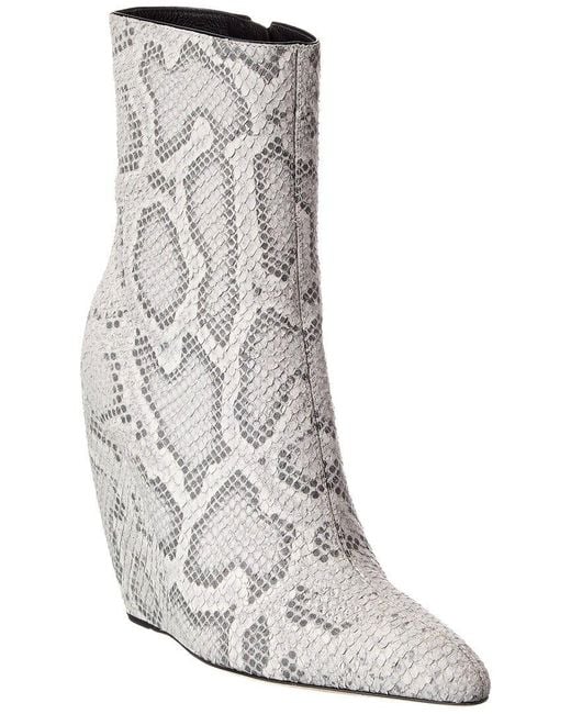 Giuseppe Zanotti White Decadence 105 Python Wedge Bootie