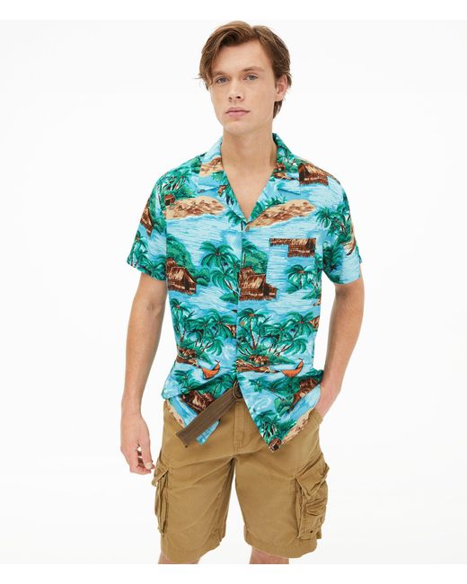 Tropical Island Resort Button-down 