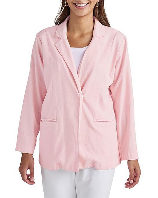 Splendid Pink Stella Business Suit Separate One-button Blazer