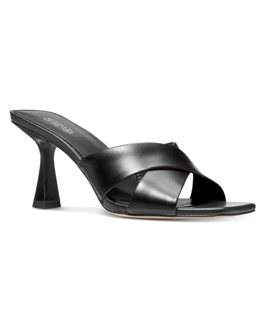 MICHAEL Michael Kors Black Clara Leather Slip-on Heels