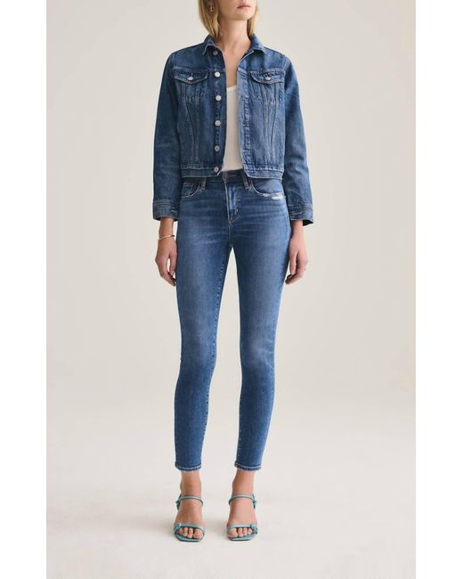 Agolde Blue Sophie Mid Rise Ankle Jean
