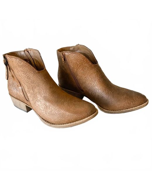 Very G Brown Divine Tooled Bootie