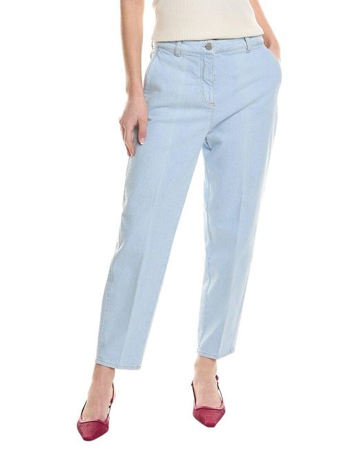 Peserico Blue Light Wash Relaxed Straight Jean