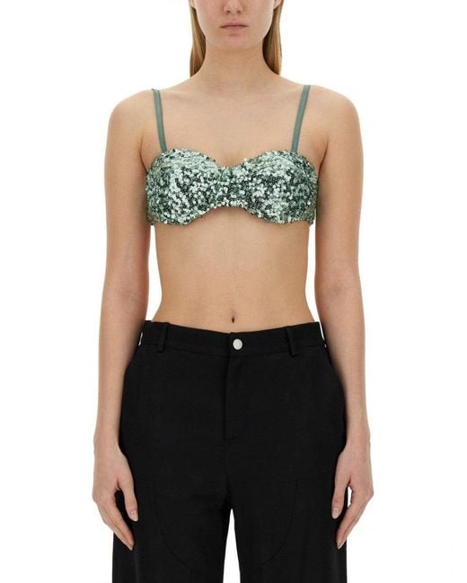 Moschino Black Cropped Sequined Top