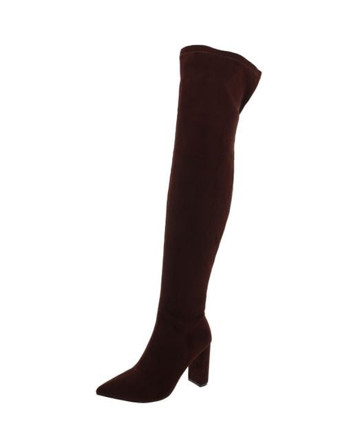 New York & Company Brown Monia Faux Suede Heels Over-The-Knee Boots