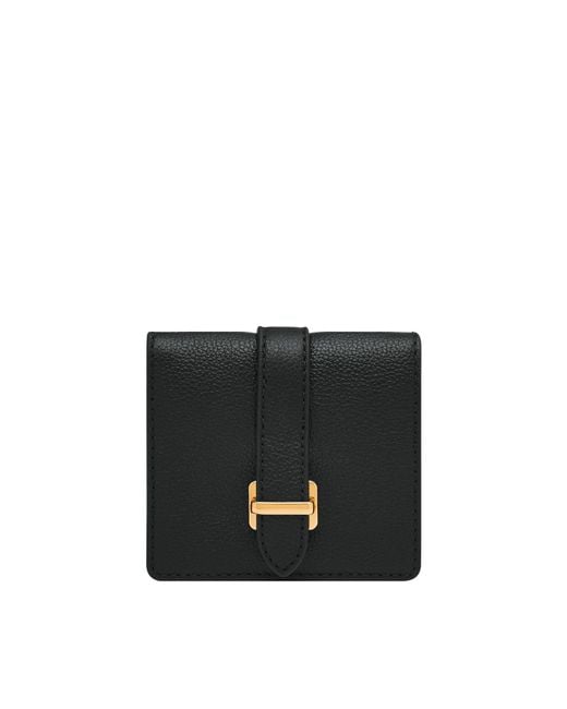 Fossil Black Emery Leather Small Snap Bifold
