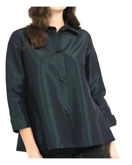 Joseph Ribkoff Toggle Button Detailed Flared Jacket I in Green | Lyst
