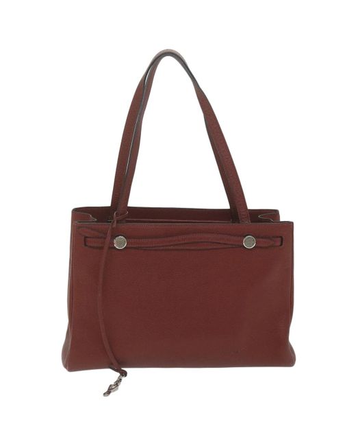 Hermès Red Cabana Leather Shoulder Bag (pre-owned)