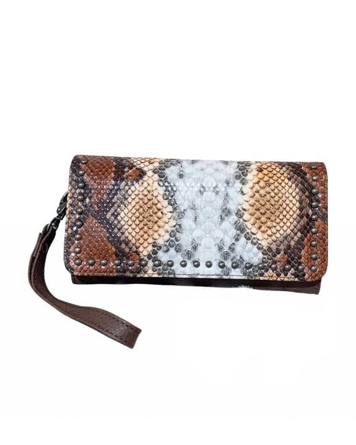 Angel Ranch Metallic Studded Python Clutch