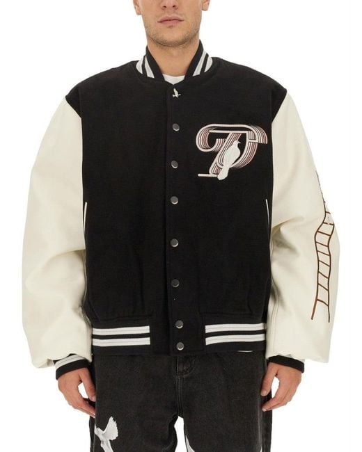 3.PARADIS Black Wide Fit Jacket for men