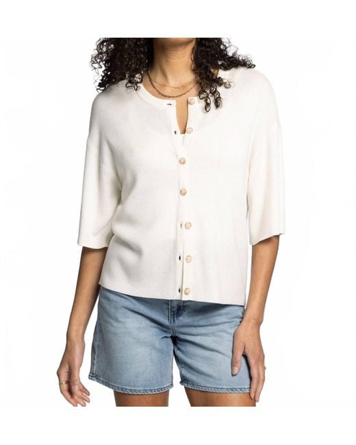 Thread & Supply Women's White Alyssa Button Front Cardigan