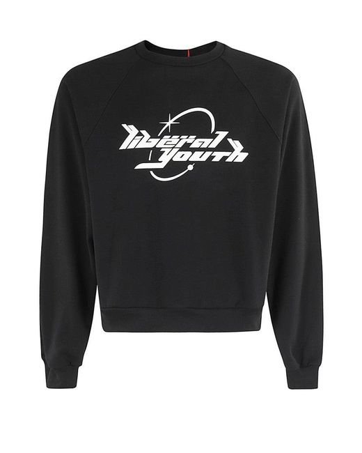Liberal Youth Ministry Black Lym 90S Crewneck Cotton Sweatshirt for men