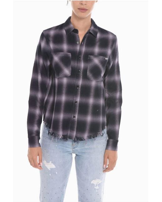 Amiri Blue Shadow Plaid Button-Down Shirt