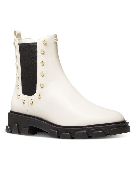 MICHAEL Michael Kors White Comfort Insole Round Toe Ankle Boots