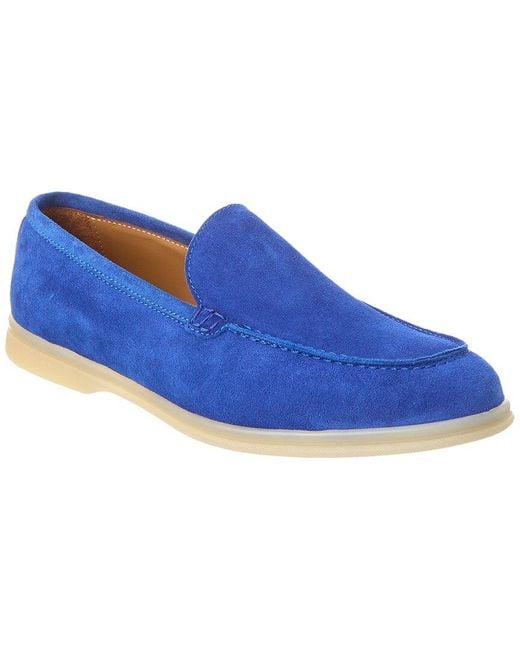 Alfonsi Milano Blue Suede Loafer for men