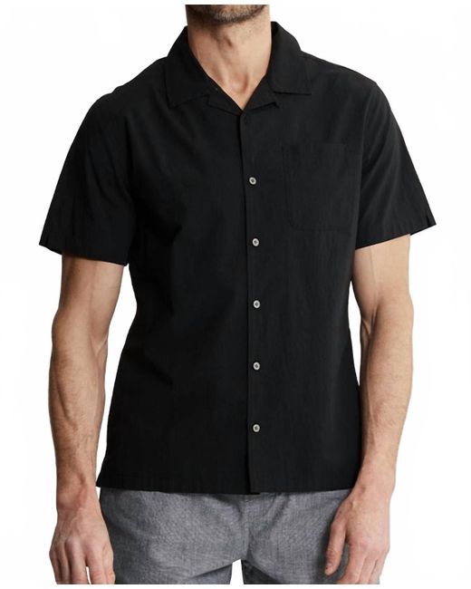 Jachs New York Black Paper Touch Short Sleeve Camp Shirt for men