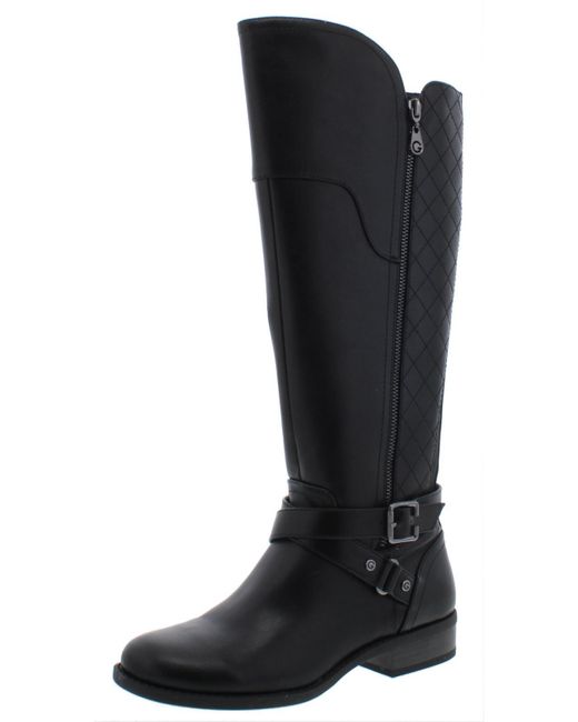 G by Guess Black Haydin Faux Leather Knee-high Riding Boots