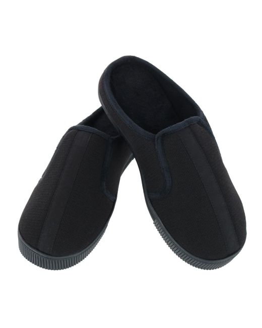 Isotoner Blue Textured Knit Kai Hoodback Slipper for men