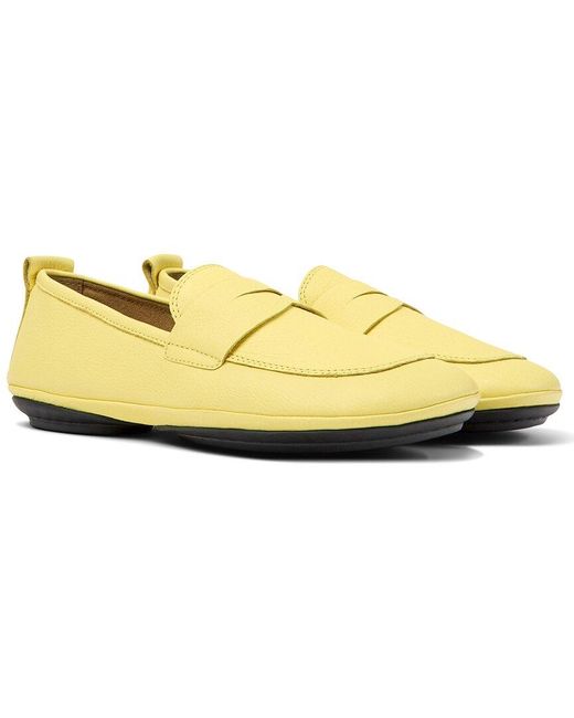 Camper Yellow Right Nina Leather Moccasin Loafer