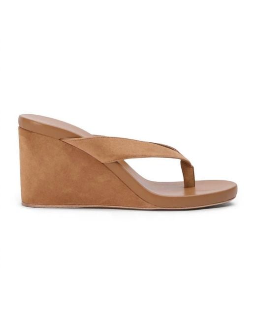 Tony Bianco Brown Avanti Suede Wedge Thong Sandals