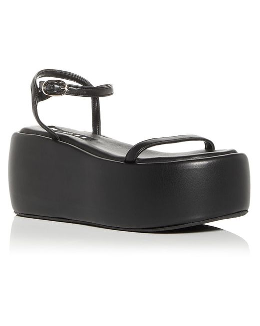 Simon Miller Black F211 High Raft Faux Leather Chunky Platform Sandals
