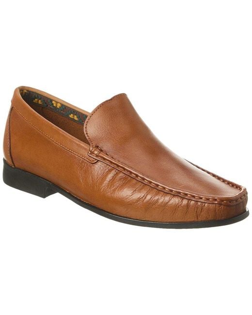 Donald J Pliner Brown Antique Leather Loafer for men