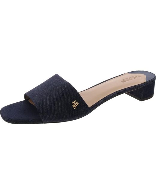 Ralph Lauren Blue Textured Made Slide Sandals