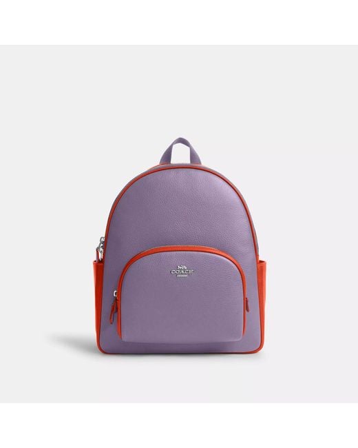 COACH Purple Court Backpack In Colorblock