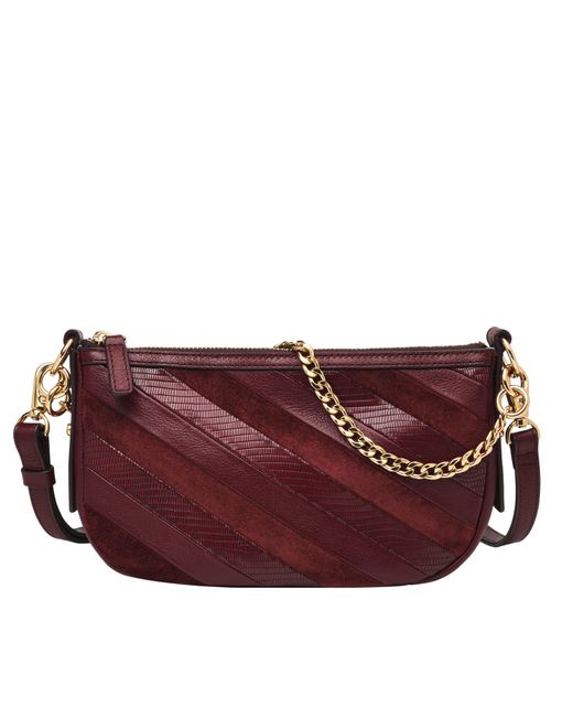 Fossil Jolie Litehide Leather Patchwork Baguette in Red Lyst