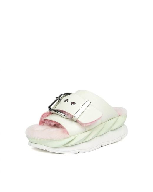 4Ccccees White Mellow Laze Sandal