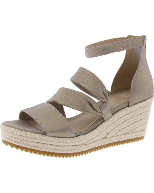 Eileen Fisher Metallic Wisp Ankle Strap Open Toe Espadrilles